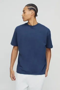 Best boohooMAN Oversized Basic Crew Neck T-shirt navy