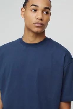 Best boohooMAN Oversized Basic Crew Neck T-shirt navy
