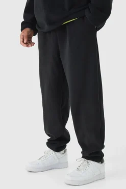 Online boohooMAN Oversized Belted Polar Fleece Jogger black