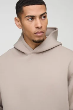 Cheap boohooMAN Oversized Bonded Scuba Hooded Tracksuit taupe