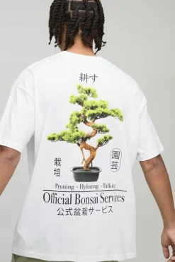 Best Sale boohooMAN Oversized Bonsai Tree Graphic T-Shirt white