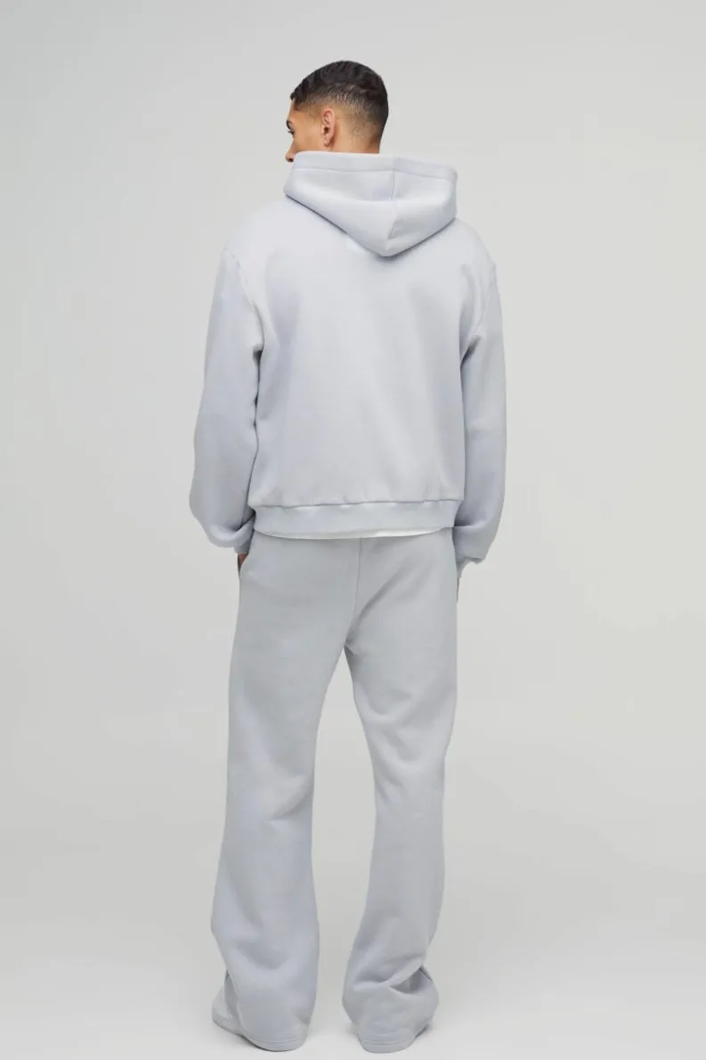 Flash Sale boohooMAN Oversized Boxy All Over Heart Printed Zip Through Hoodie grey
