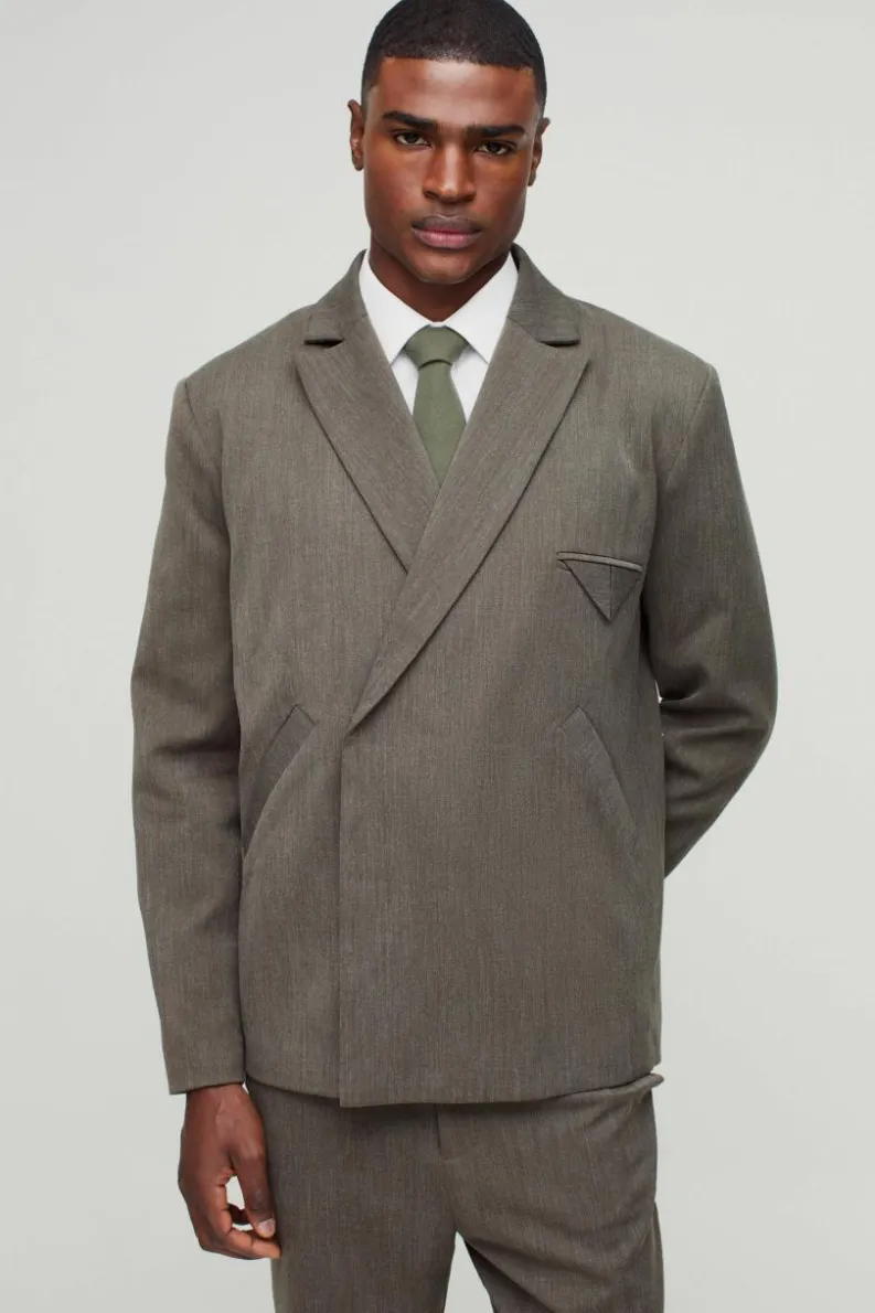 Discount boohoo Oversized Boxy Blazer & Trouser Suit taupe