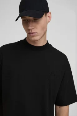 Cheap boohooMAN Oversized Boxy BM Signature Extended Neck T-shirt black