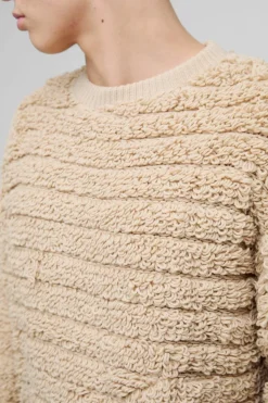 Flash Sale boohooMAN Oversized Boxy Distressed Textured Knitted Jumper stone