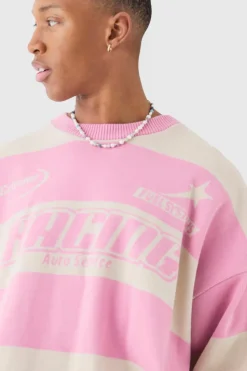 Fashion boohooMAN Oversized Boxy Drop Shoulder Moto Knit Jumper dusty pink