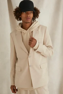 Flash Sale boohooMAN Oversized Boxy Fit Blazer stone