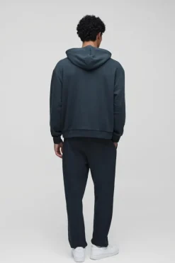 Clearance boohooMAN Oversized Boxy Funnel Neck Hoodie charcoal