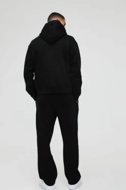 Flash Sale boohooMAN Oversized Boxy 777 Graphic Hoodie black