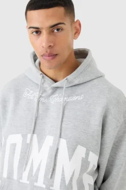 Fashion boohooMAN Oversized Boxy Homme Hooded Short Tracksuit grey