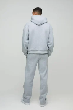 Best Sale boohooMAN Oversized Boxy Homme Printed Embossed Tracksuit grey marl