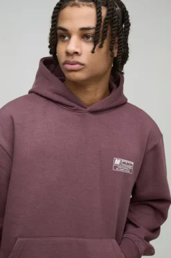 Hot boohooMAN Oversized Boxy Hoodie & Wide Leg Tie Cuff Tracksuit chocolate
