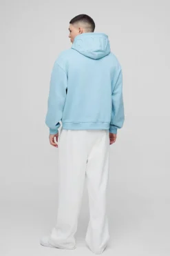 Best Sale boohooMAN Oversized Boxy Limited Embossed Hoodie teal