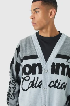 Flash Sale boohooMAN Oversized Boxy Moto knitted Cardigan black