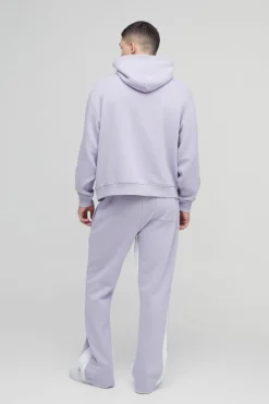 Best Sale boohooMAN Oversized Boxy Paint Splatter Homme Gusset Tracksuit mauve