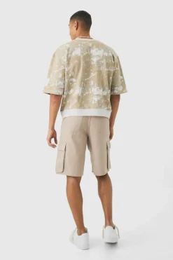 Best boohooMAN Oversized Boxy Short Sleeve Forest Graphic Sweatshirt stone
