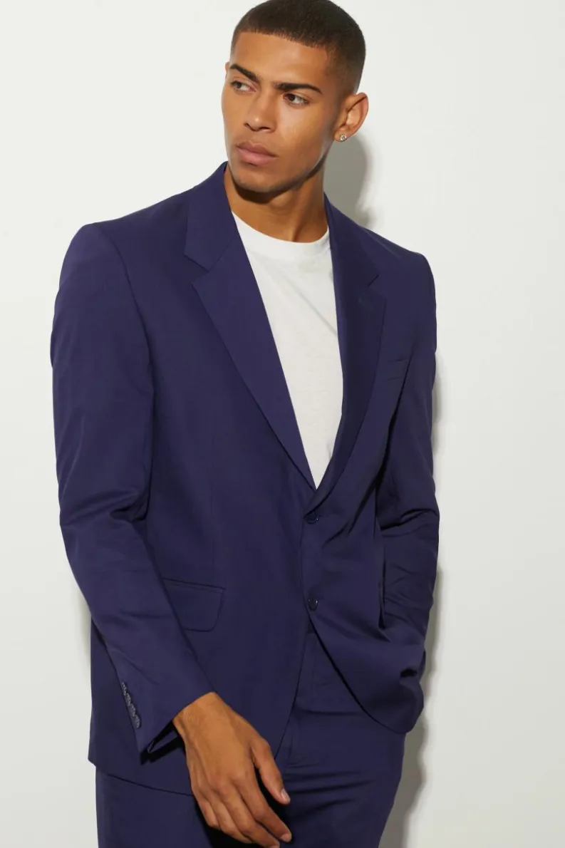 Outlet boohooMAN Oversized Boxy Single Breasted Suit Jacket navy
