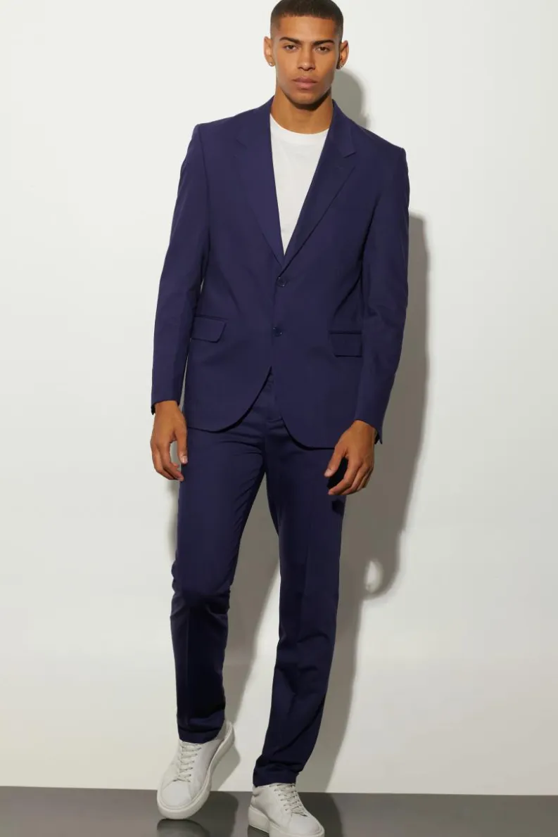 Outlet boohooMAN Oversized Boxy Single Breasted Suit Jacket navy