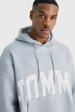 Outlet boohooMAN Oversized Boxy Split Hem Homme Tracksuit grey marl
