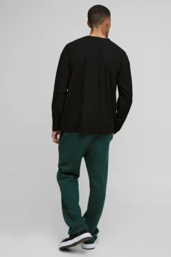 Best boohooMAN Oversized Cable Jacquard Sweatshirt black