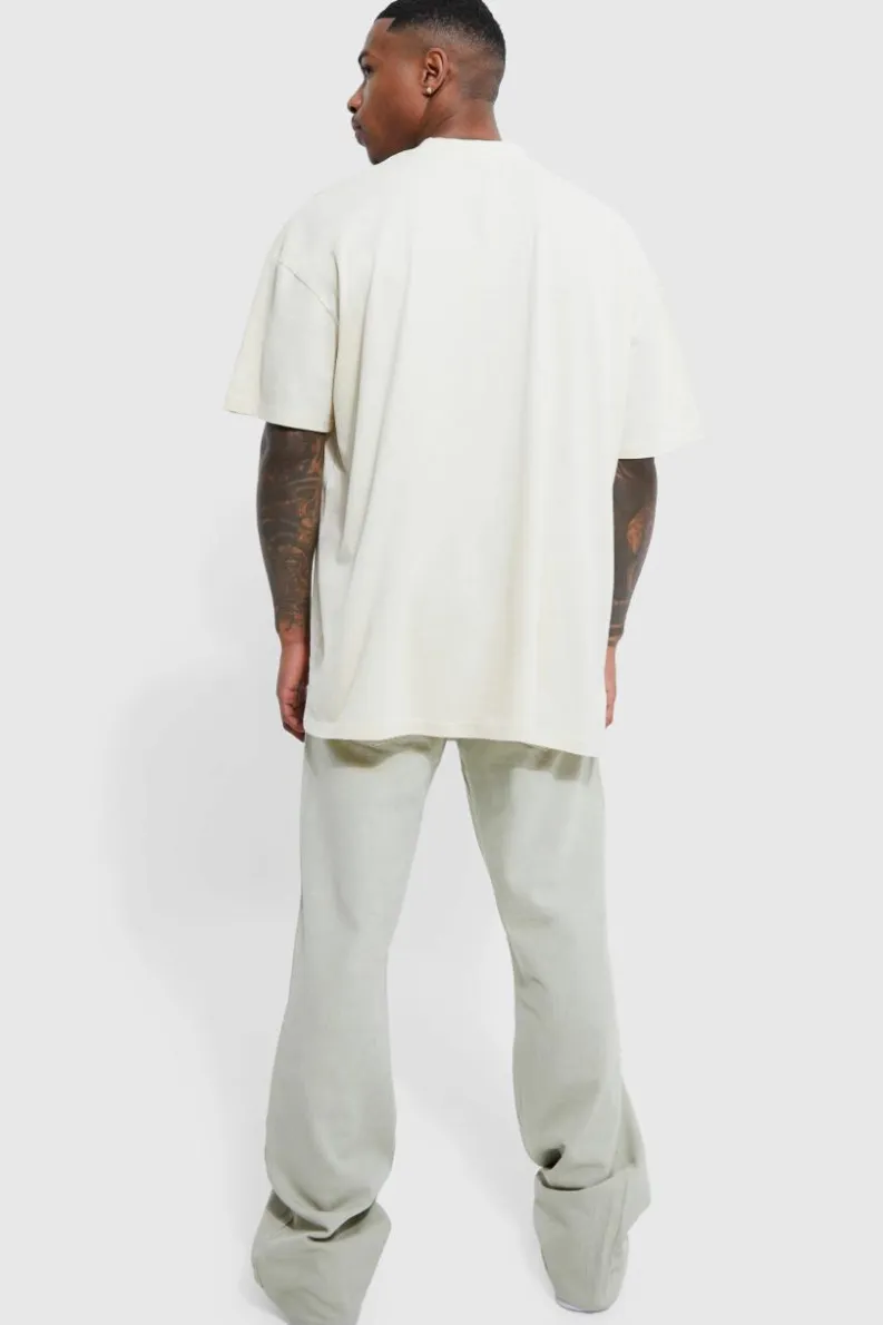 Sale boohooMAN Oversized Chicago Print T-shirt sand