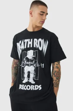 Fashion boohooMAN Oversized Death Row Records License Print T-shirt black