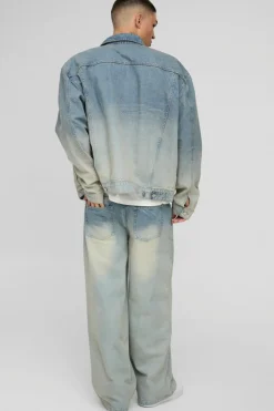 Flash Sale boohooMAN Oversized Denim Jacket stonewash