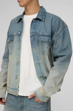 Flash Sale boohooMAN Oversized Denim Jacket stonewash