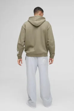 Shop boohooMAN Oversized Dept Homme Rope Drawcord Hoodie khaki