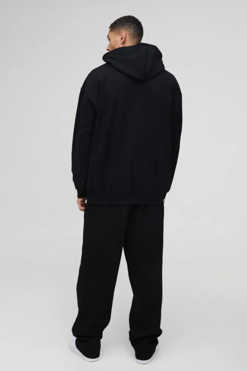 Flash Sale boohooMAN Oversized Dice Embroidered Hoodie black