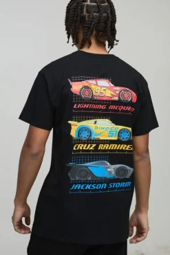 Best boohooMAN Oversized Disney Cars License T-Shirt black