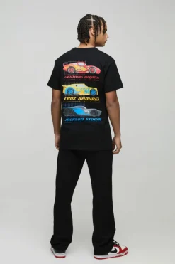 Best boohooMAN Oversized Disney Cars License T-Shirt black