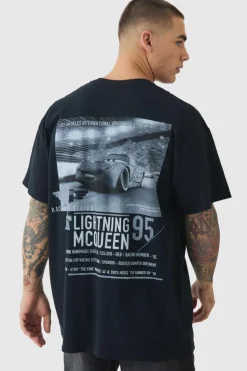 Best boohooMAN Oversized Disney Cars License Back Print T-shirt black
