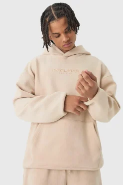 Best Sale boohooMAN Oversized Dropped shoulder Polar fleece Hoodie light grey