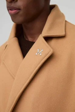 Hot boohooMAN Oversized Drop Shoulder Double Breasted Overcoat In camel