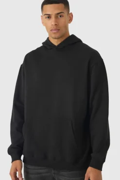 Discount boohooMAN Oversized Espresso Cartoon Puff Print Hoodie black