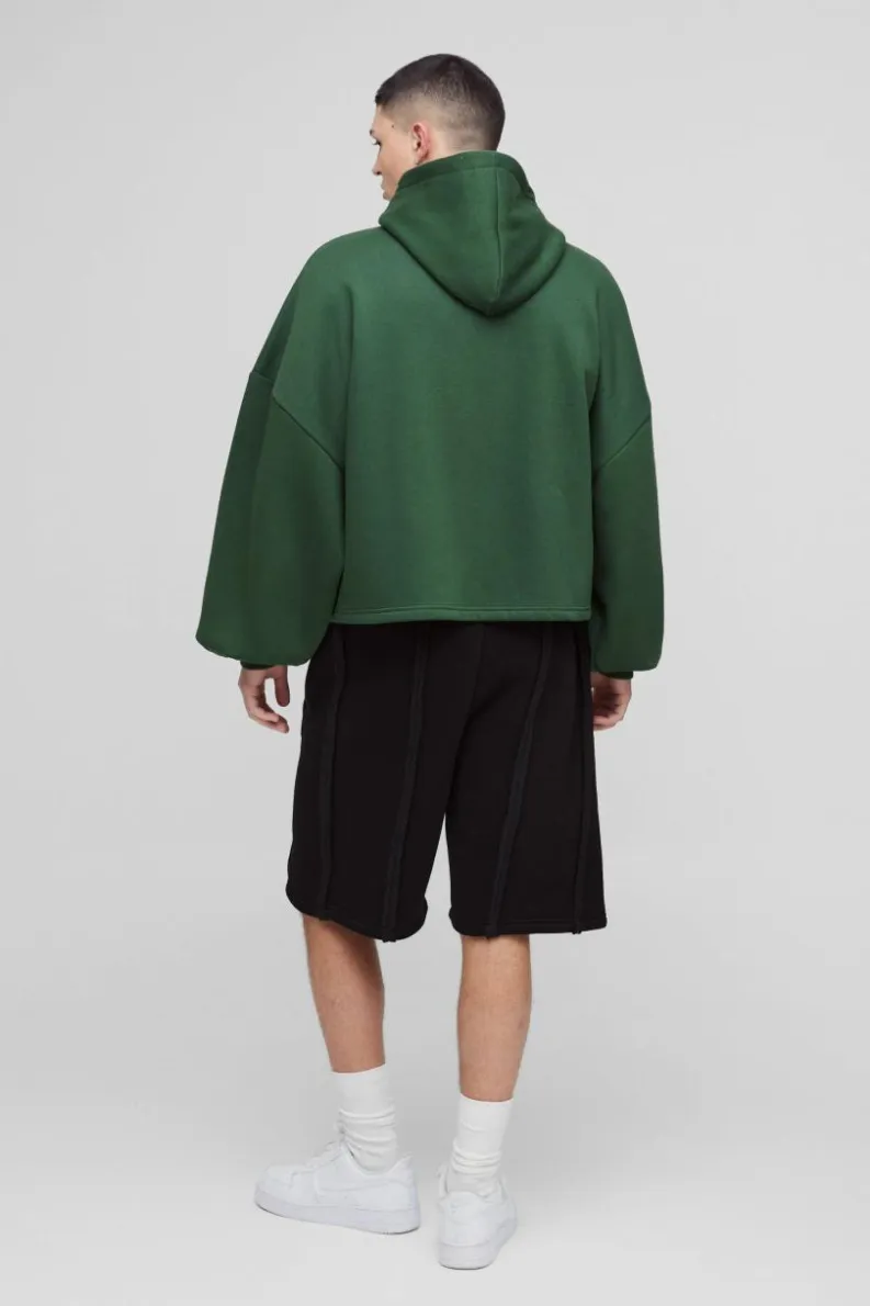 Best Sale boohooMAN Oversized Exposed Seam Short black