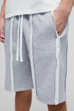 Fashion boohooMAN Oversized Exposed Seam Short grey marl
