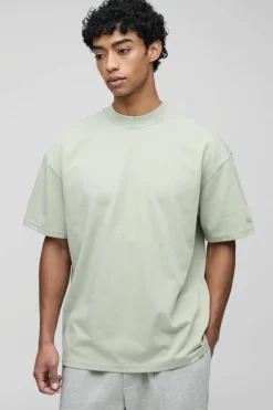 Flash Sale boohooMAN Oversized Extended Neck Heavyweight T-shirt sage