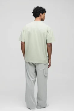 Flash Sale boohooMAN Oversized Extended Neck Heavyweight T-shirt sage