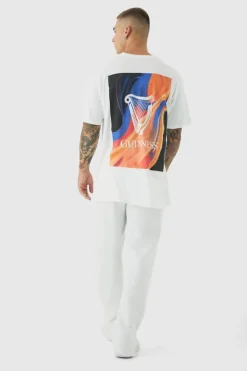 Sale boohooMAN Oversized Guinness License Print T-shirt white