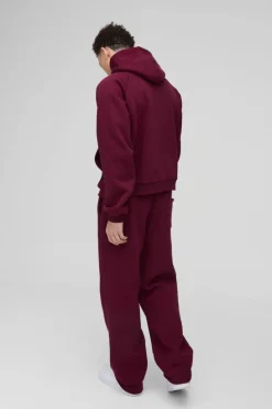 Best Sale boohooMAN Oversized Homme Flock Print Jogger burgundy