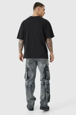 Online boohooMAN Oversized Homme Graphic T-shirt black