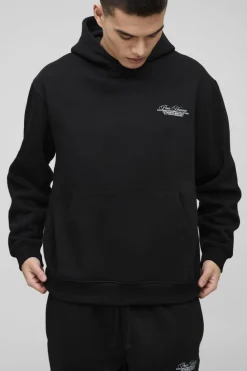 Best boohooMAN Oversized Homme Hooded Split Hem Tracksuit black