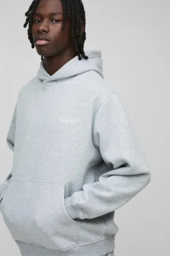 Cheap boohooMAN Oversized Homme Hooded Split Hem Tracksuit grey marl