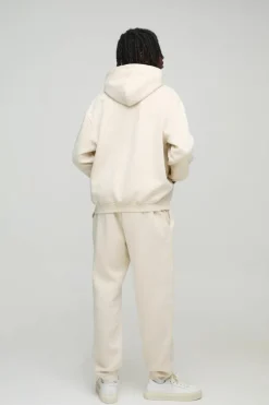 Clearance boohooMAN Oversized Hooded Tracksuit taupe