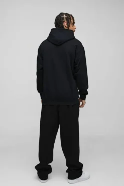Hot boohooMAN Oversized Iron Maiden License Print Hoodie black