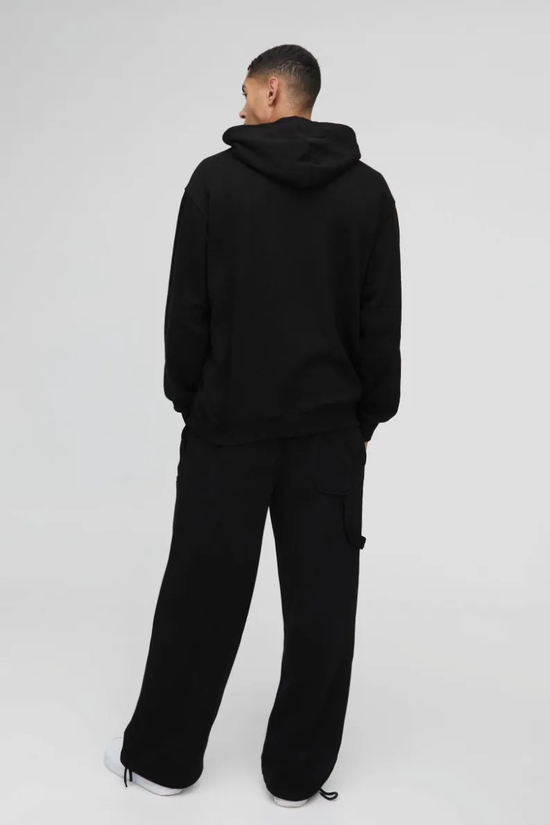New boohooMAN Oversized Jimi Hendrix License Print Hoodie black