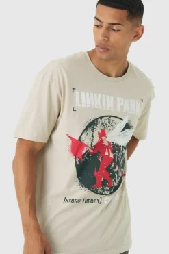 Best boohooMAN Oversized Linkin Park Band License Print T-Shirt stone
