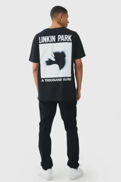 Fashion boohooMAN Oversized Linkin Park Band License Print T-Shirt black